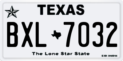 TX license plate BXL7032