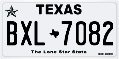 TX license plate BXL7082