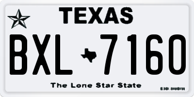 TX license plate BXL7160