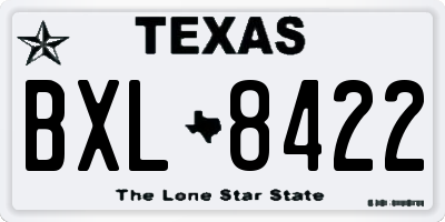 TX license plate BXL8422