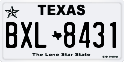 TX license plate BXL8431