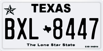 TX license plate BXL8447