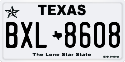 TX license plate BXL8608