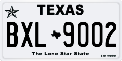 TX license plate BXL9002