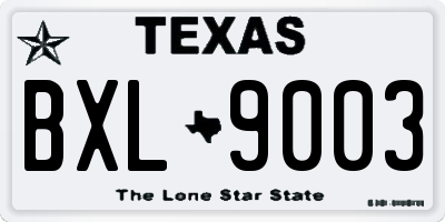 TX license plate BXL9003