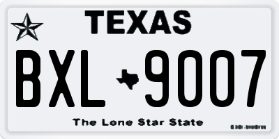 TX license plate BXL9007