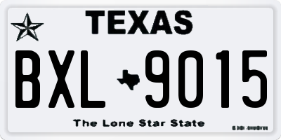 TX license plate BXL9015