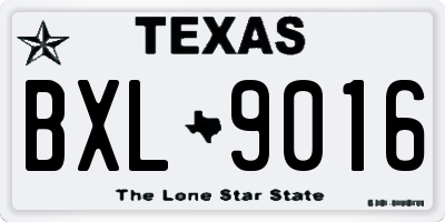 TX license plate BXL9016
