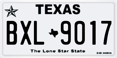 TX license plate BXL9017
