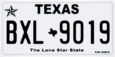 TX license plate BXL9019