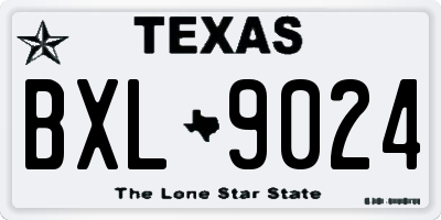 TX license plate BXL9024