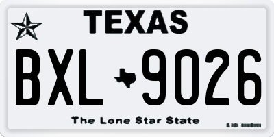 TX license plate BXL9026
