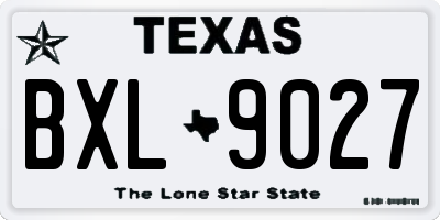 TX license plate BXL9027