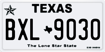 TX license plate BXL9030