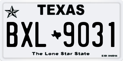 TX license plate BXL9031