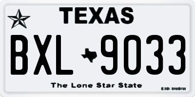 TX license plate BXL9033