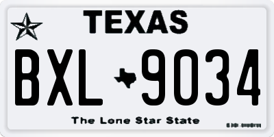 TX license plate BXL9034