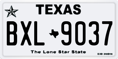 TX license plate BXL9037
