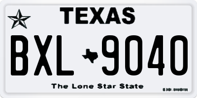 TX license plate BXL9040