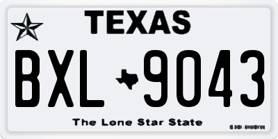 TX license plate BXL9043