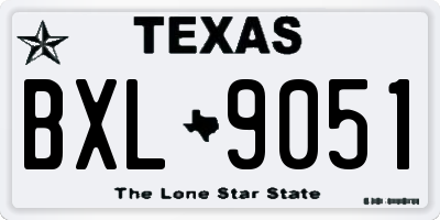 TX license plate BXL9051