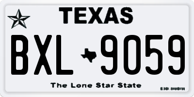 TX license plate BXL9059