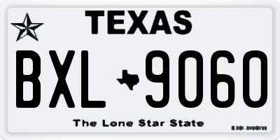 TX license plate BXL9060