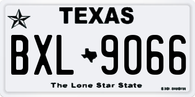 TX license plate BXL9066