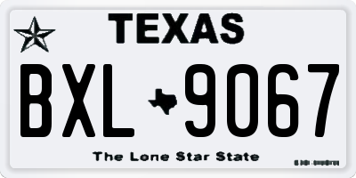 TX license plate BXL9067