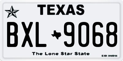 TX license plate BXL9068