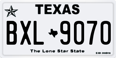 TX license plate BXL9070