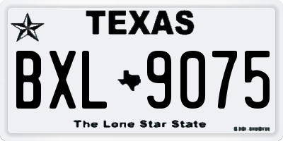 TX license plate BXL9075
