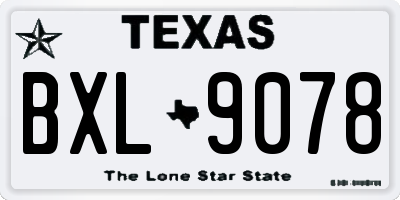 TX license plate BXL9078