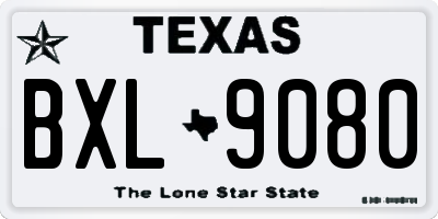 TX license plate BXL9080