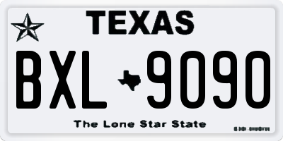 TX license plate BXL9090