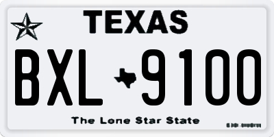 TX license plate BXL9100