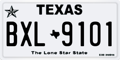 TX license plate BXL9101