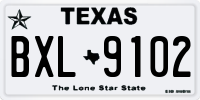 TX license plate BXL9102