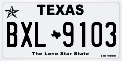 TX license plate BXL9103