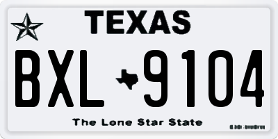 TX license plate BXL9104