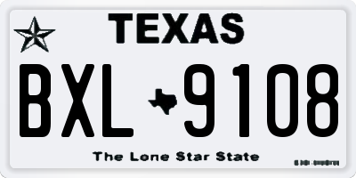 TX license plate BXL9108