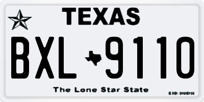 TX license plate BXL9110