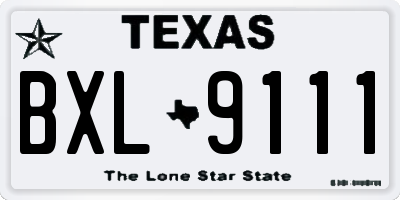 TX license plate BXL9111