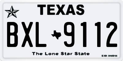 TX license plate BXL9112