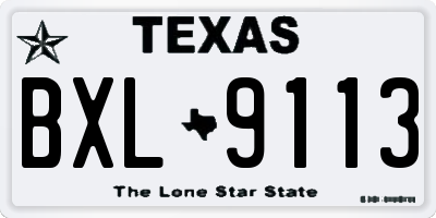 TX license plate BXL9113