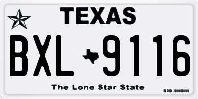 TX license plate BXL9116