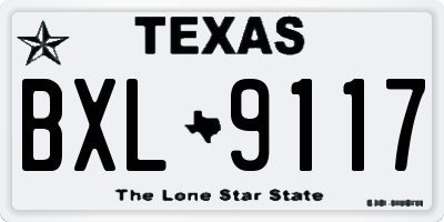 TX license plate BXL9117