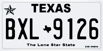 TX license plate BXL9126