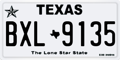 TX license plate BXL9135