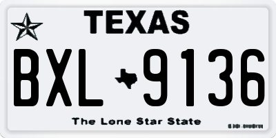 TX license plate BXL9136